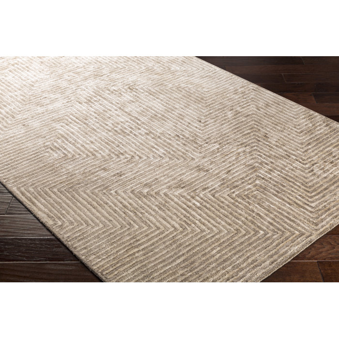 Foundry Select Boitin Handmade Hand Tufted Viscose Taupe Rug & Reviews